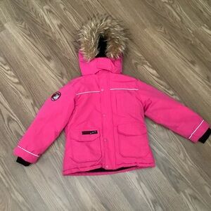 CANADA Weathergear Girls Coat/Jacket Snap Up Full Zip Pink Size 5/6